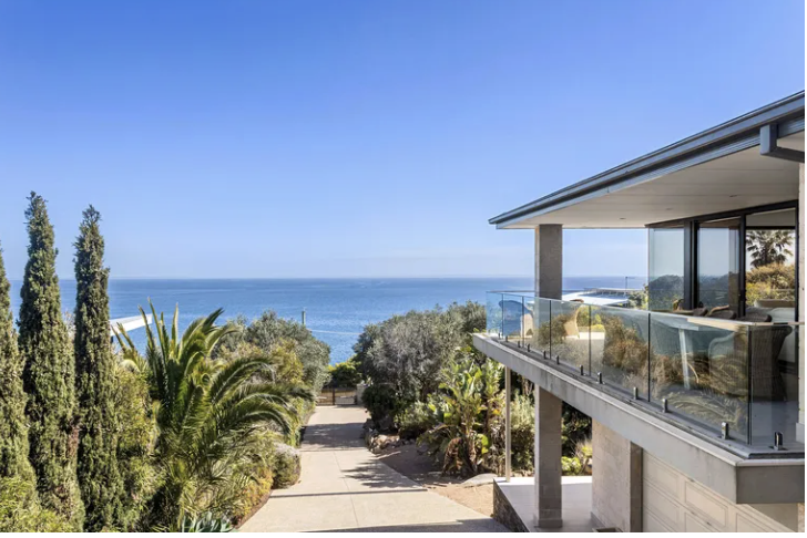 Cleaned concrete driveway at a Mount Martha home overlooking the coast